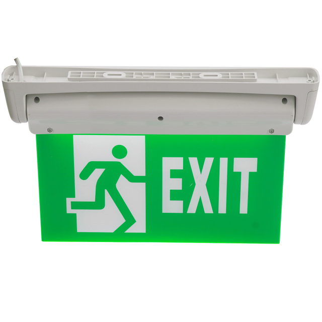 Blanc vert imprimant les lumières LED rechargeables de signe de sortie de secours de batterie de Ni-cd