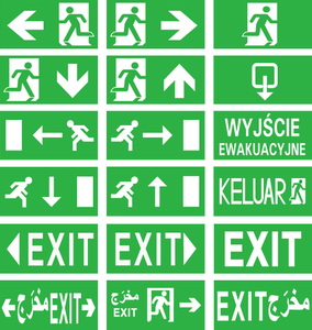 Autocollant/pictogramme/signe en PVC pour lumière de sortie de secours